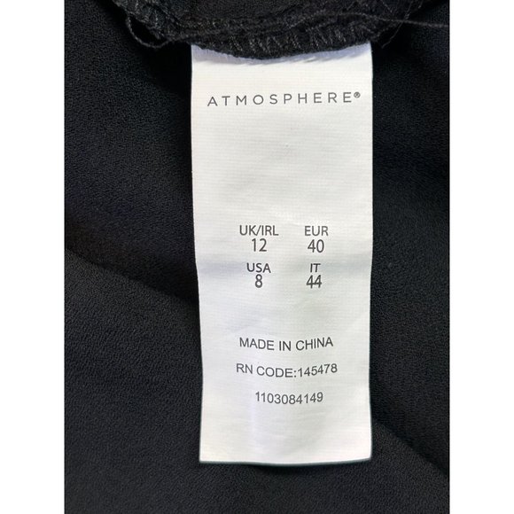 Atmosphere Women's Long Sleeve Crochet Accent Blouse in Black - Sz12 - Picture 5 of 6